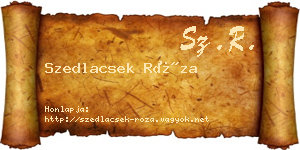 Szedlacsek Róza névjegykártya